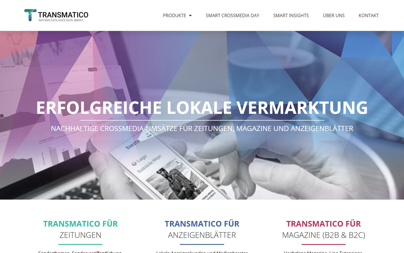 Transmatico – corporate website screenshot 1