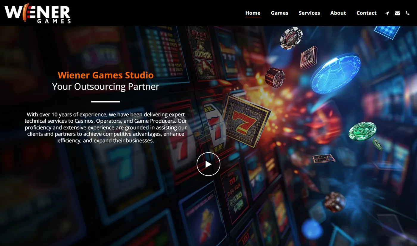 Wiener Games – studio website screenshot 1