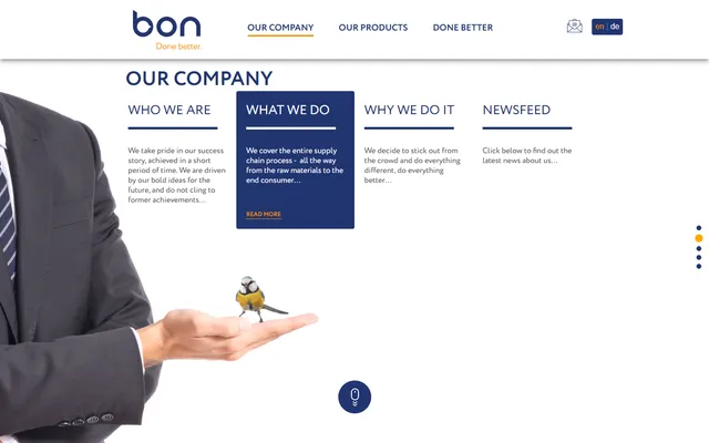 BON – corporate website & catalogue screenshot 2