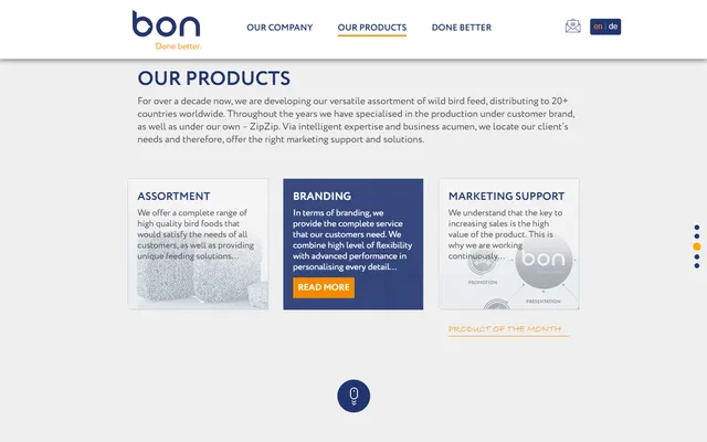 BON – corporate website & catalogue screenshot 3