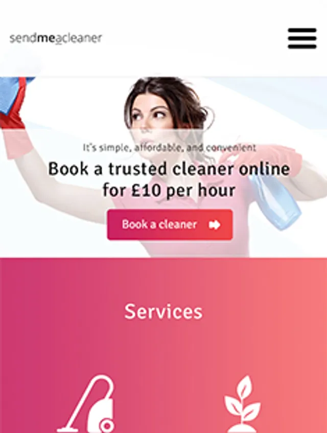 Send Me a Cleaner – booking website screenshot 5