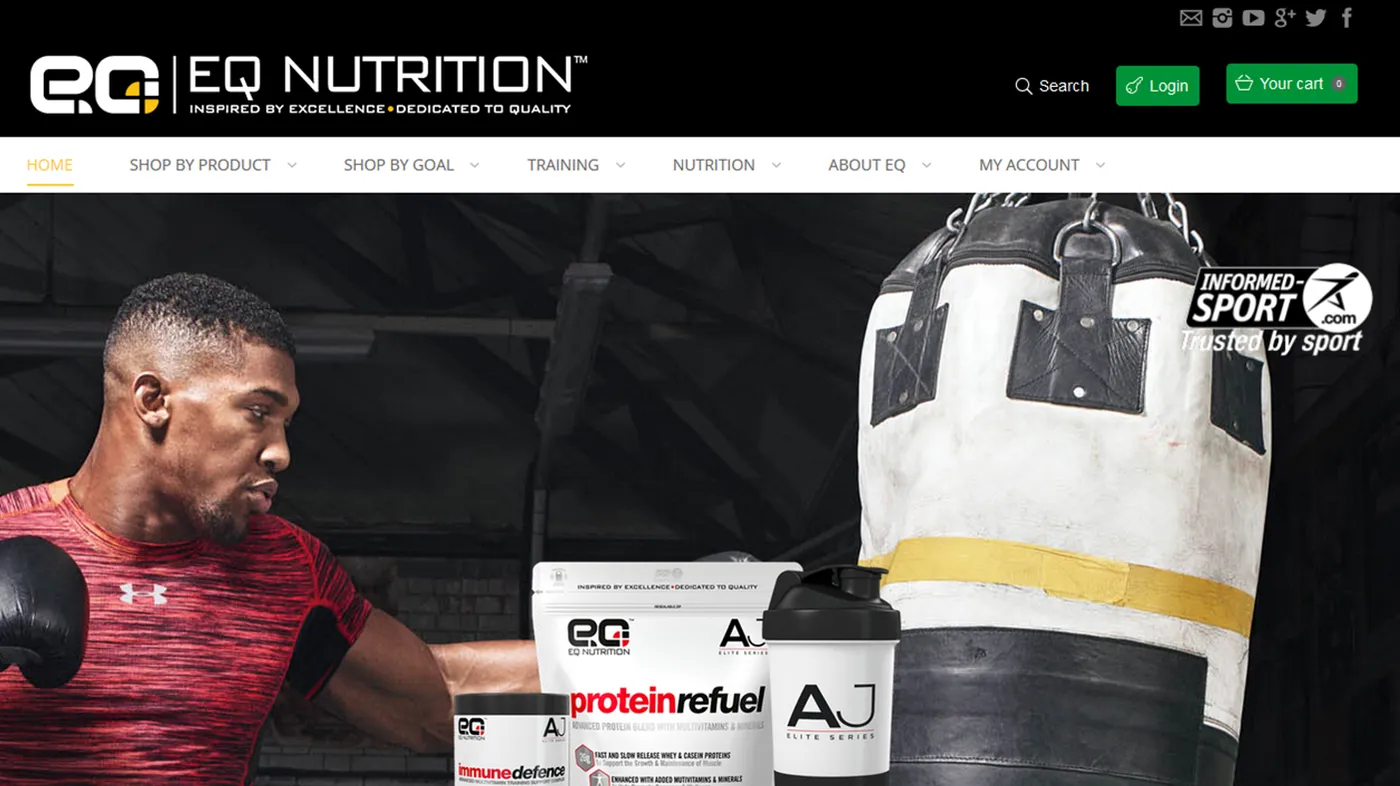 EQ Nutrition – online shop screenshot 1
