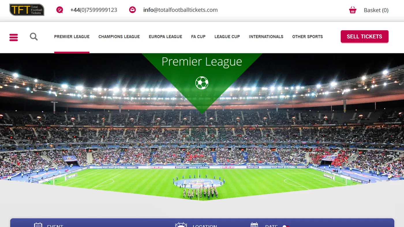 Total Football Tickets – website screenshot 1