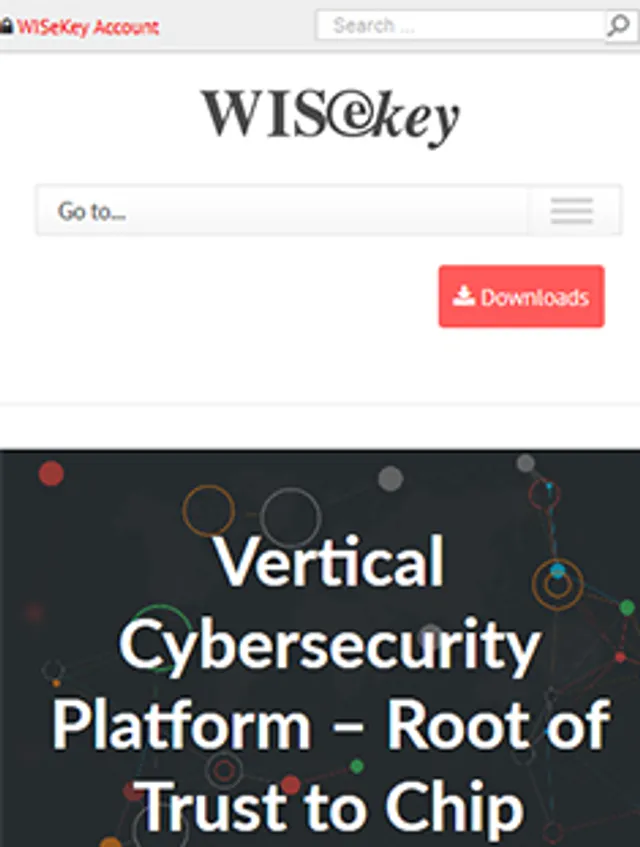 WISeKey – корпоративен сайт, екранна снимка 5