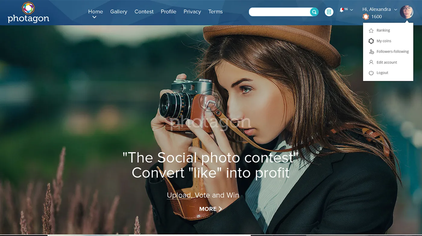 Photagon – social web platform screenshot 1