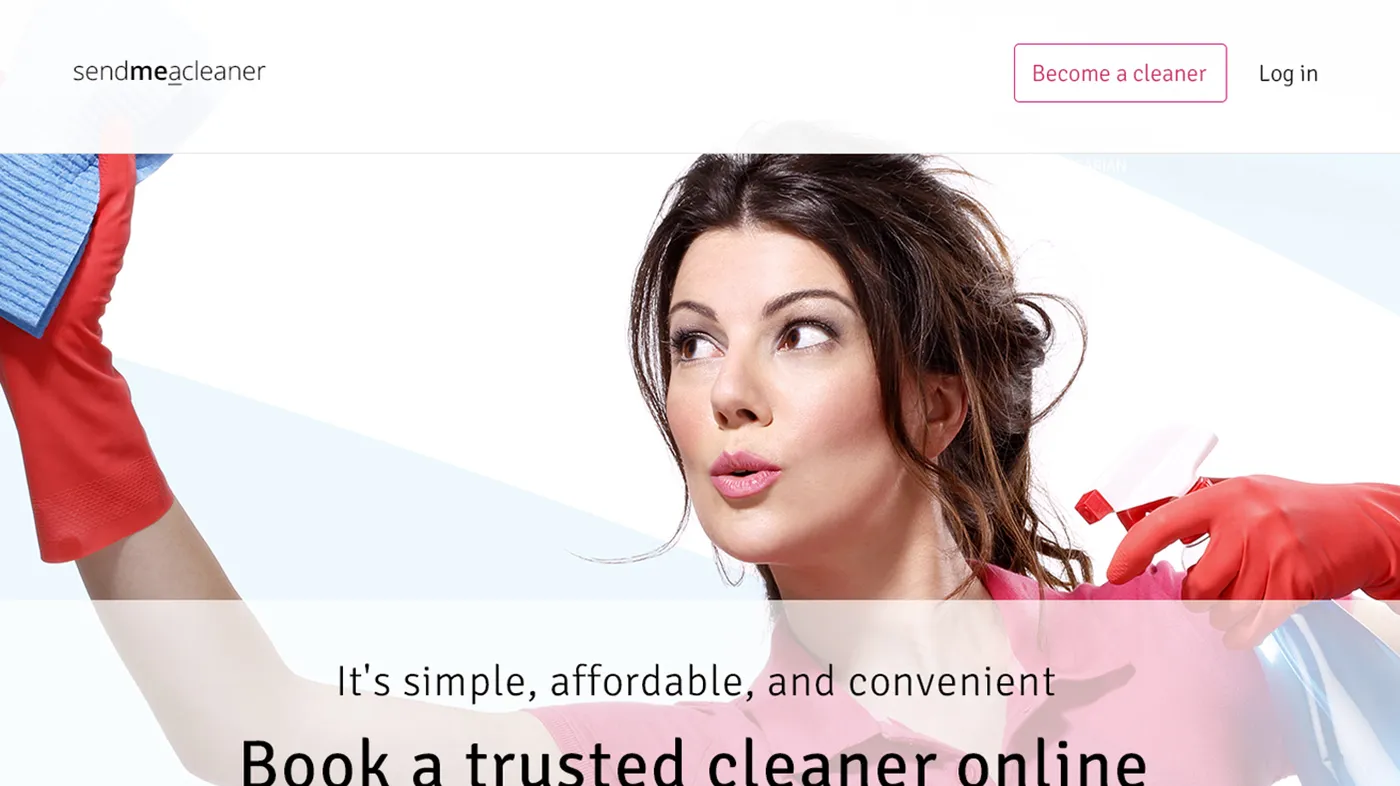 Send Me a Cleaner – booking website screenshot 1
