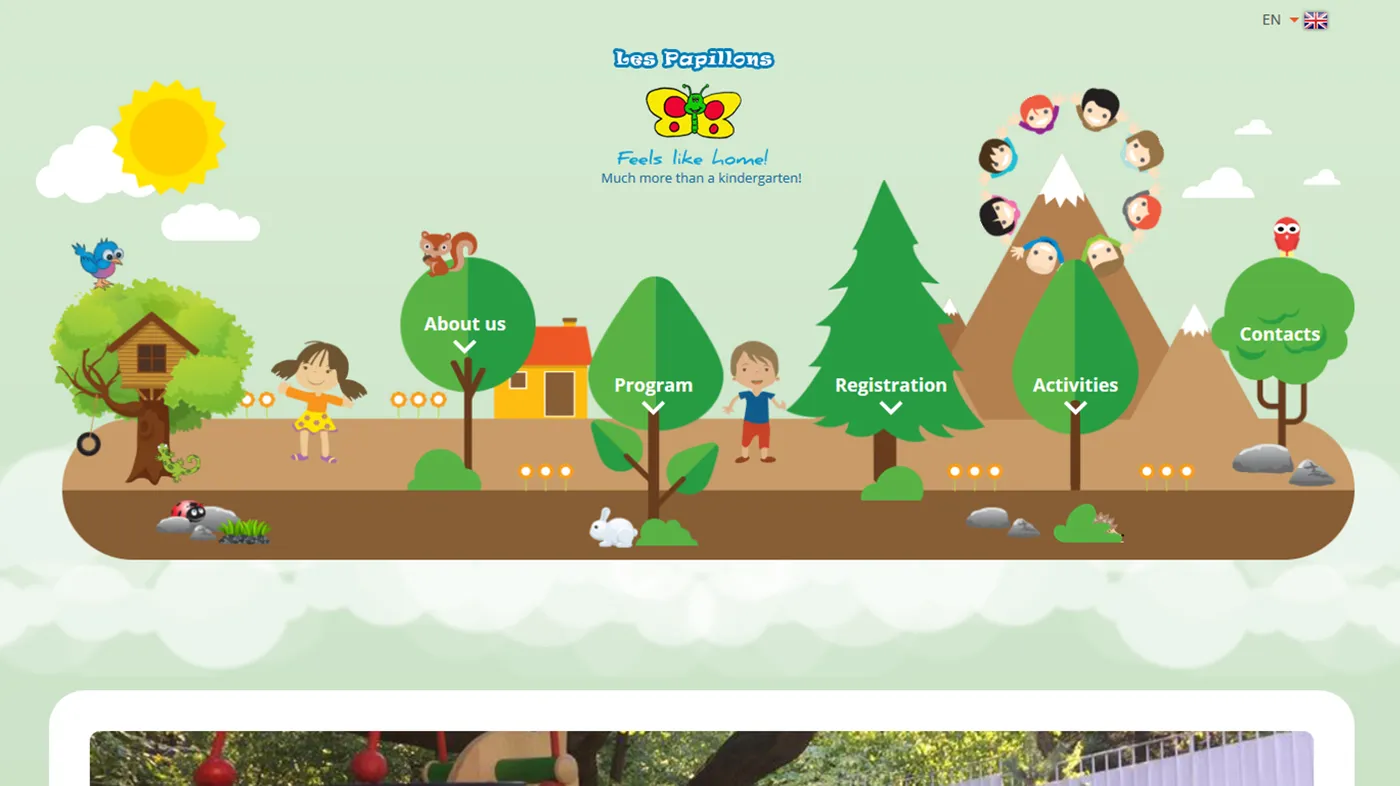 Les Papillons – website screenshot 1