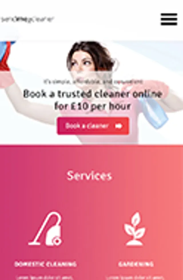 Send Me a Cleaner – booking website screenshot 6