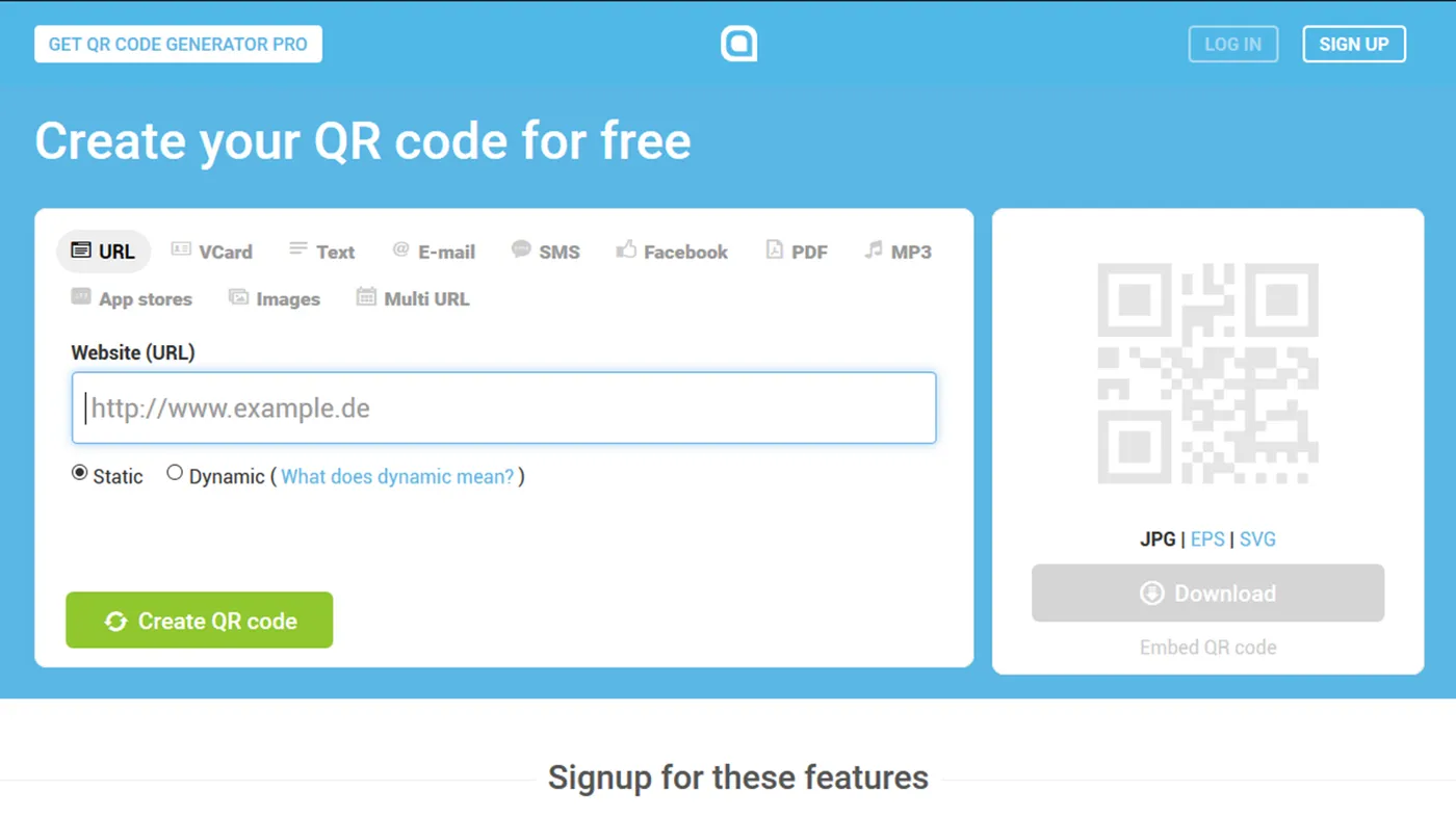 QR Code Generator – saas platform screenshot 1
