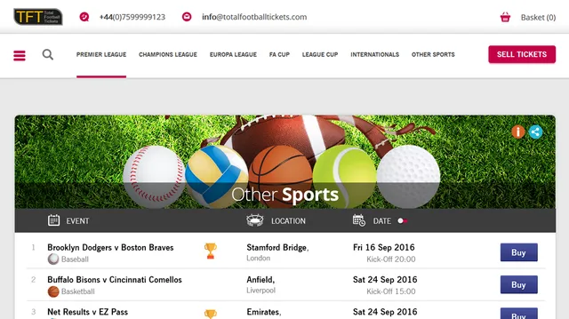 Total Football Tickets – website screenshot 2