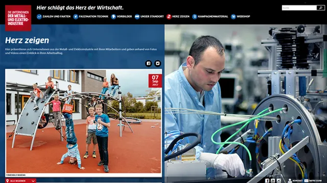Herz der Wirtschaft – campaign website & web shop screenshot 2