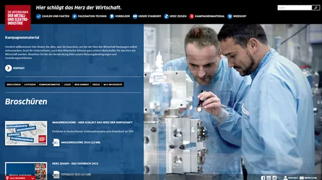 Herz der Wirtschaft – campaign website & web shop screenshot 3