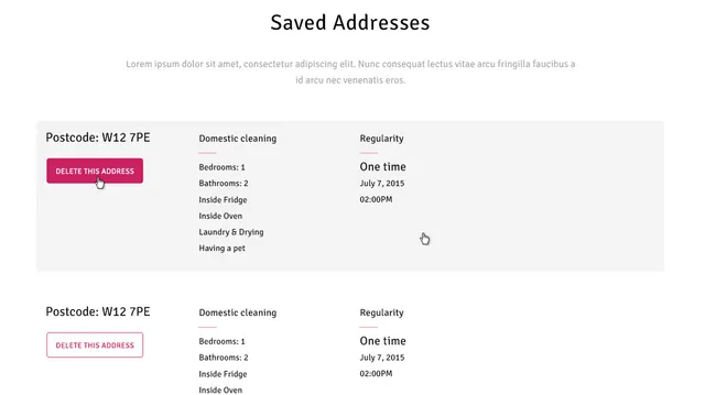 Send Me a Cleaner – booking website screenshot 3