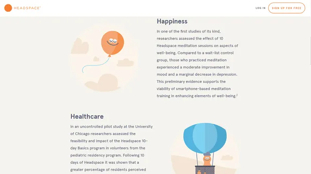 Headspace – web platform screenshot 4