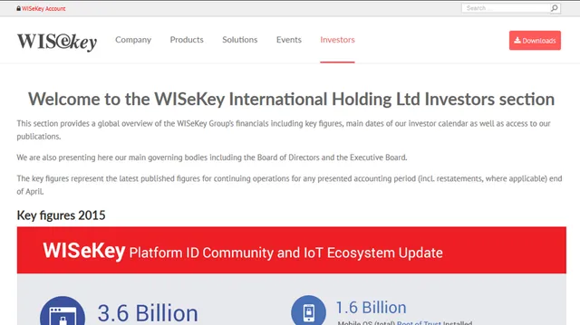 WISeKey – корпоративен сайт, екранна снимка 4