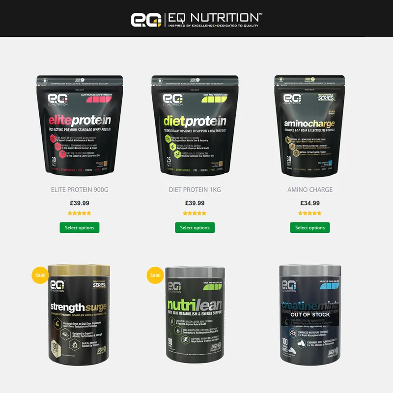 EQ Nutrition – онлайн магазин by Atom Solutions